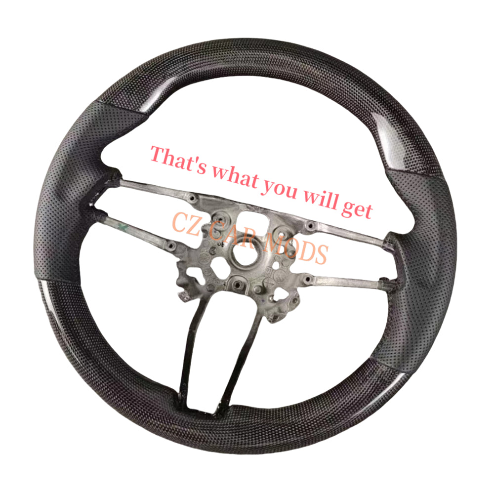 Custom Perforated Leather Brand New Carbon Fiber Steering Wheel Auto Accessory For 2016 2017 2018 2019 2020 2021 Porsche 718