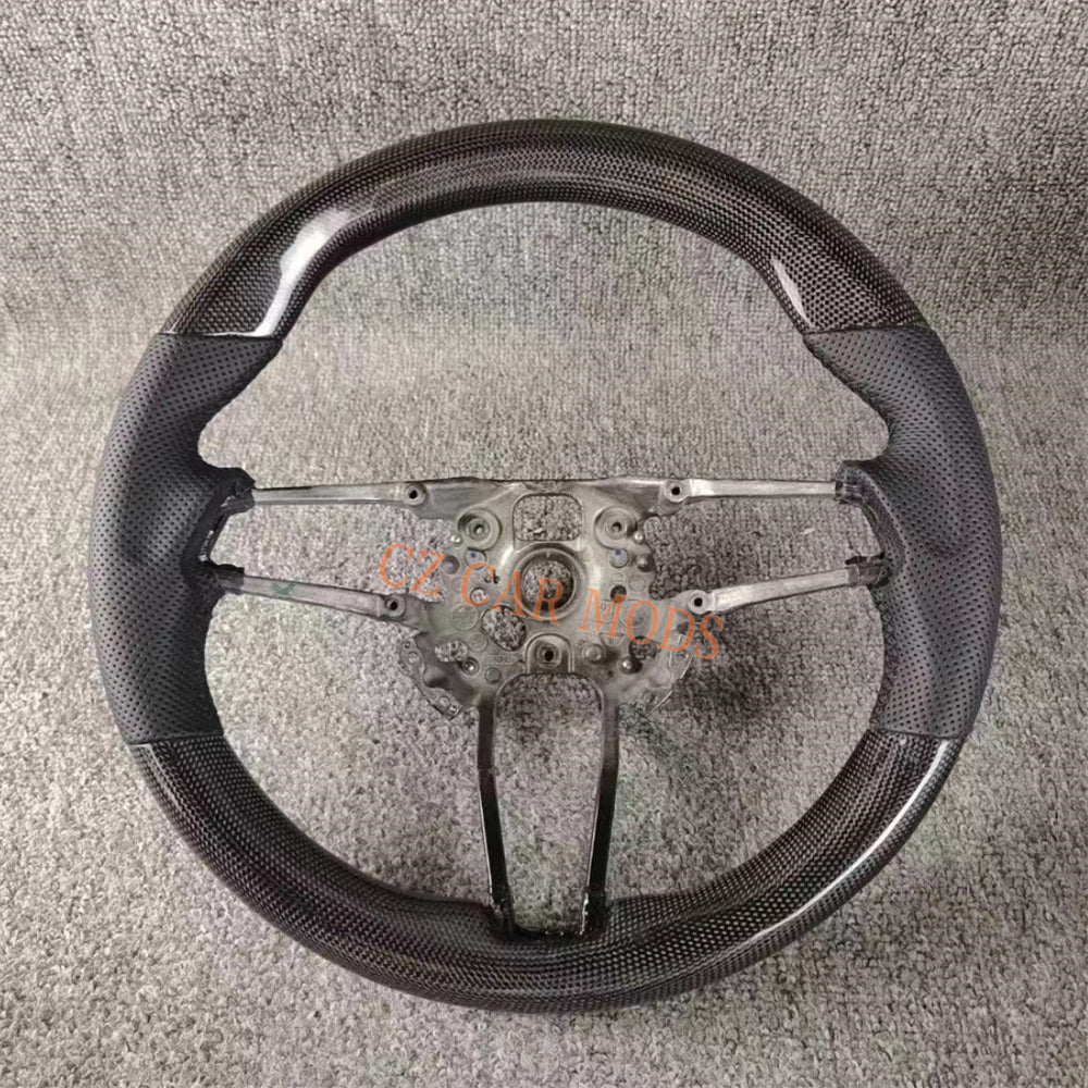 Custom Perforated Leather Brand New Carbon Fiber Steering Wheel Auto Accessory For 2016 2017 2018 2019 2020 2021 Porsche 718