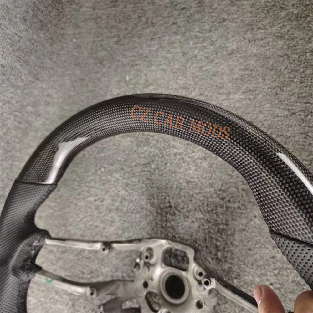Custom Perforated Leather Brand New Carbon Fiber Steering Wheel Auto Accessory For 2016 2017 2018 2019 2020 2021 Porsche 718