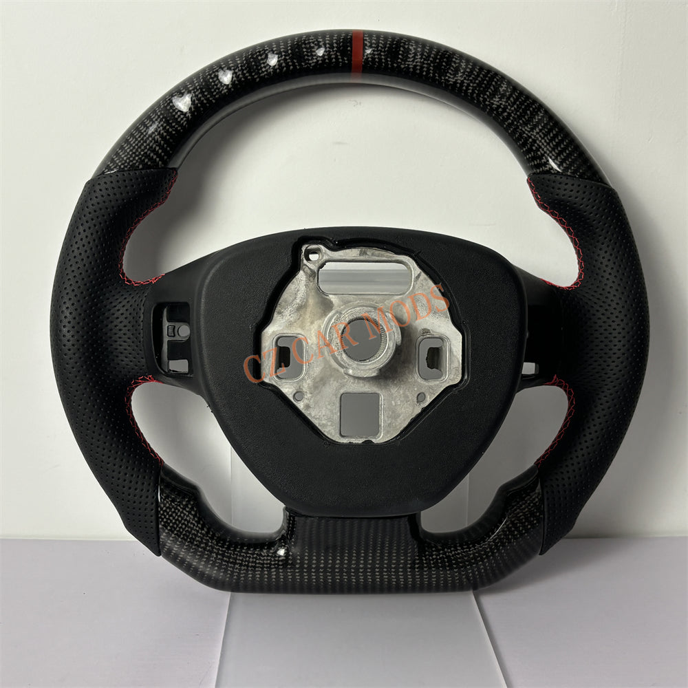 Customized Brand New Perforated Leather Carbon Fiber Steering Wheel Auto Accessory Red Strip For Chevrolet Corvette C7 2014 2015 2016 2017 2018 2019