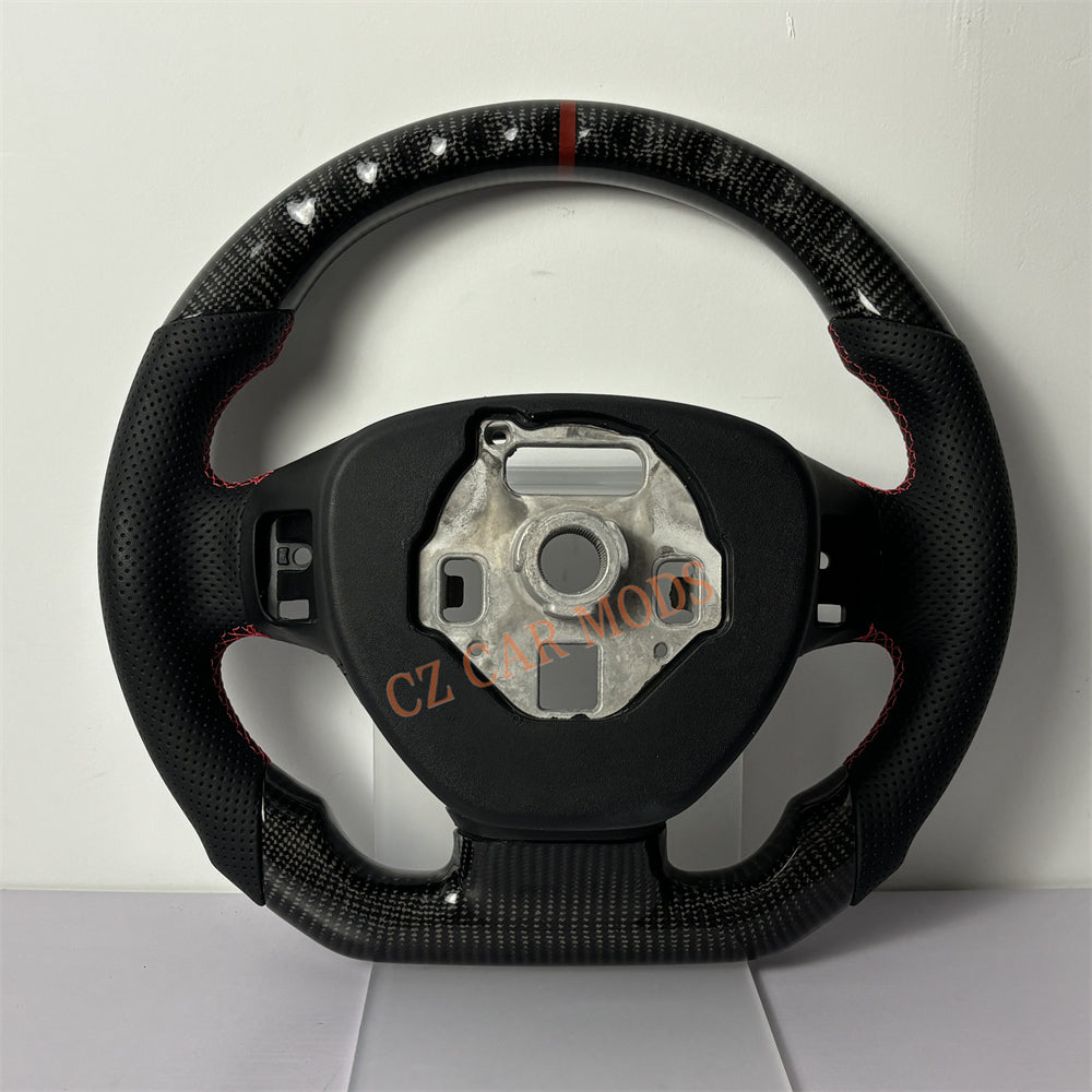Customized Brand New Perforated Leather Carbon Fiber Steering Wheel Auto Accessory Red Strip For Chevrolet Corvette C7 2014 2015 2016 2017 2018 2019