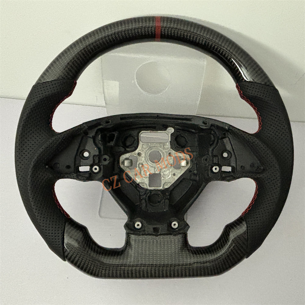 Customized Brand New Perforated Leather Carbon Fiber Steering Wheel Auto Accessory Red Strip For Chevrolet Corvette C7 2014 2015 2016 2017 2018 2019