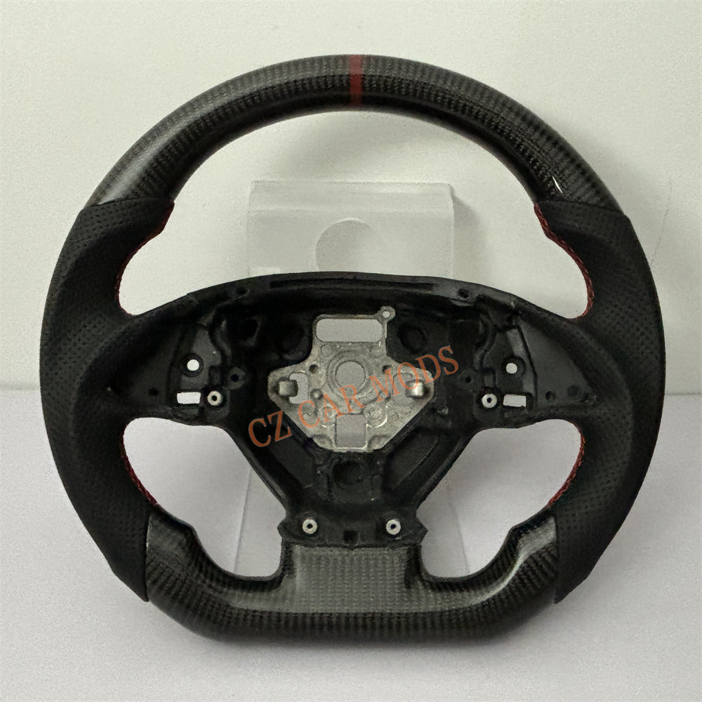 Customized Brand New Perforated Leather Carbon Fiber Steering Wheel Auto Accessory Red Strip For Chevrolet Corvette C7 2014 2015 2016 2017 2018 2019