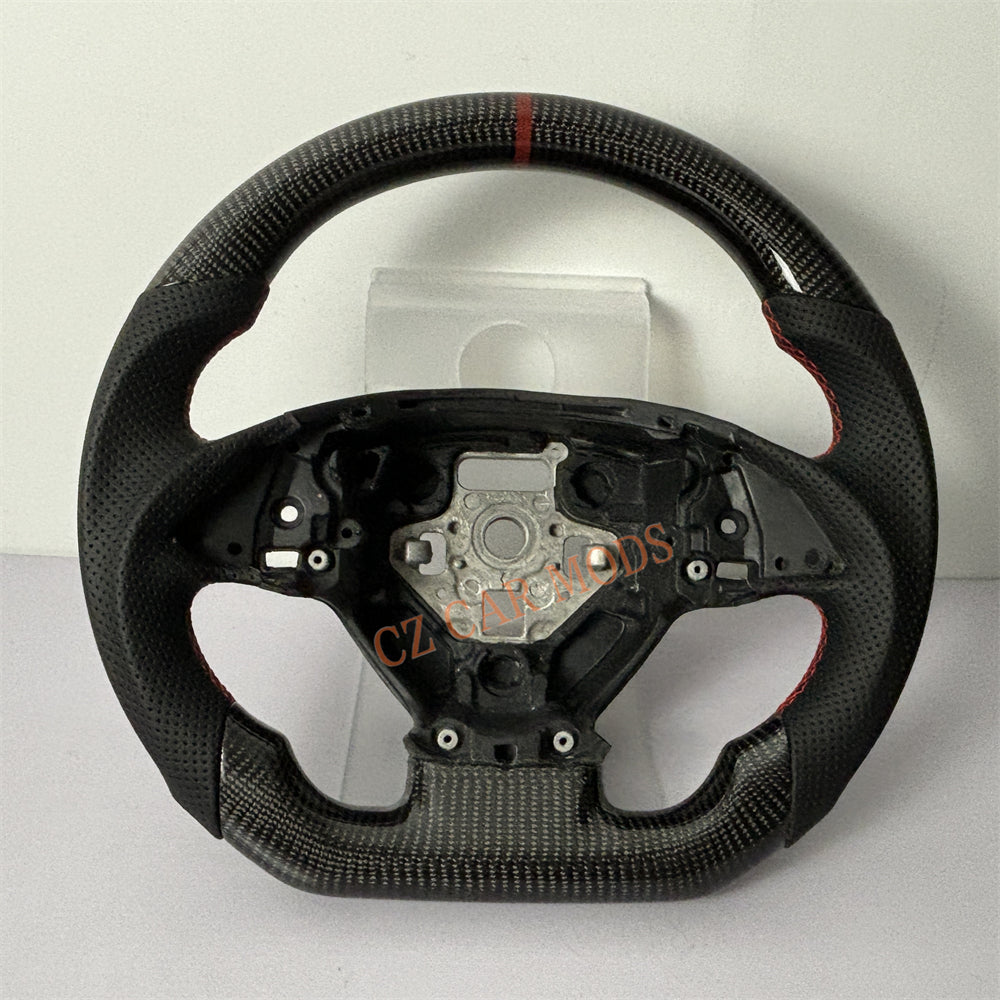 Customized Brand New Perforated Leather Carbon Fiber Steering Wheel Auto Accessory Red Strip For Chevrolet Corvette C7 2014 2015 2016 2017 2018 2019