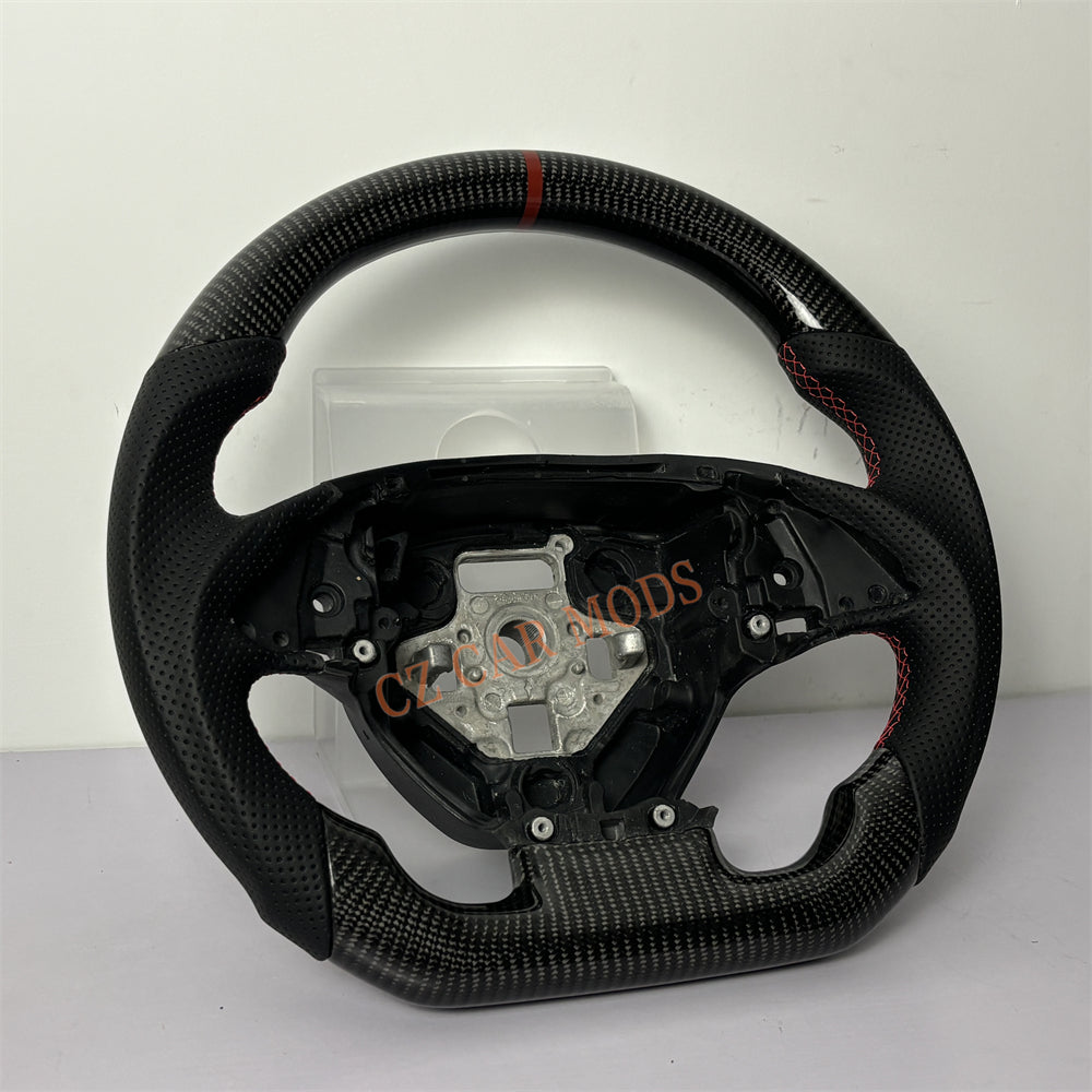 Customized Brand New Perforated Leather Carbon Fiber Steering Wheel Auto Accessory Red Strip For Chevrolet Corvette C7 2014 2015 2016 2017 2018 2019