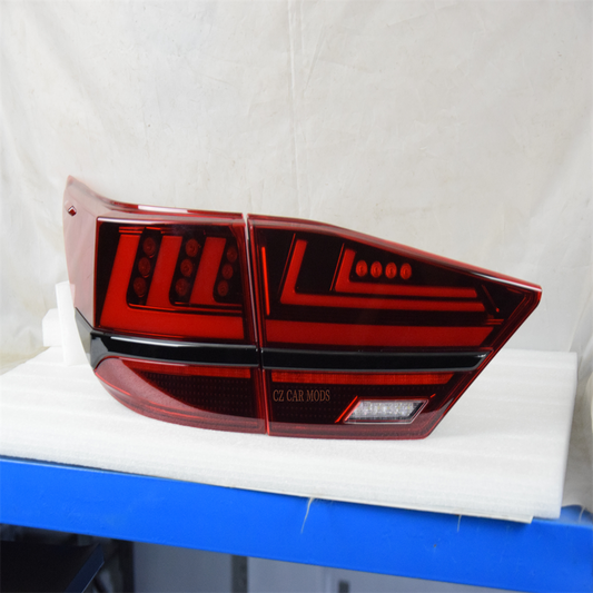 A Pair Tail Light Rear Lamps LED For 2013 2014 2015 2016 2017 Lexus Es Red Lens