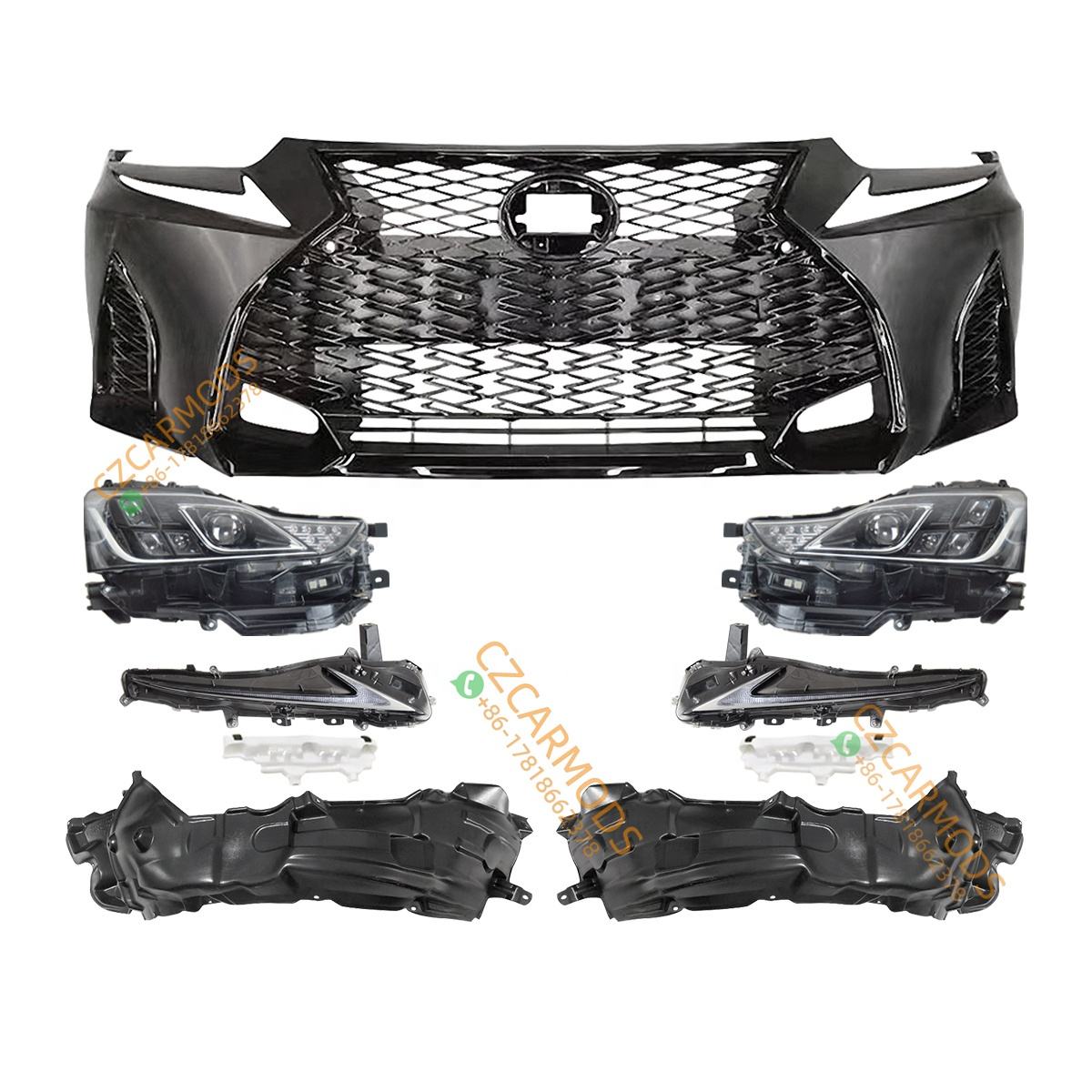 2013 2014 2015 Lexus IS300 IS 350 upgrade 2021 2022 2023 IS F Sport Front Bumper Headlights Taillights Body Kit