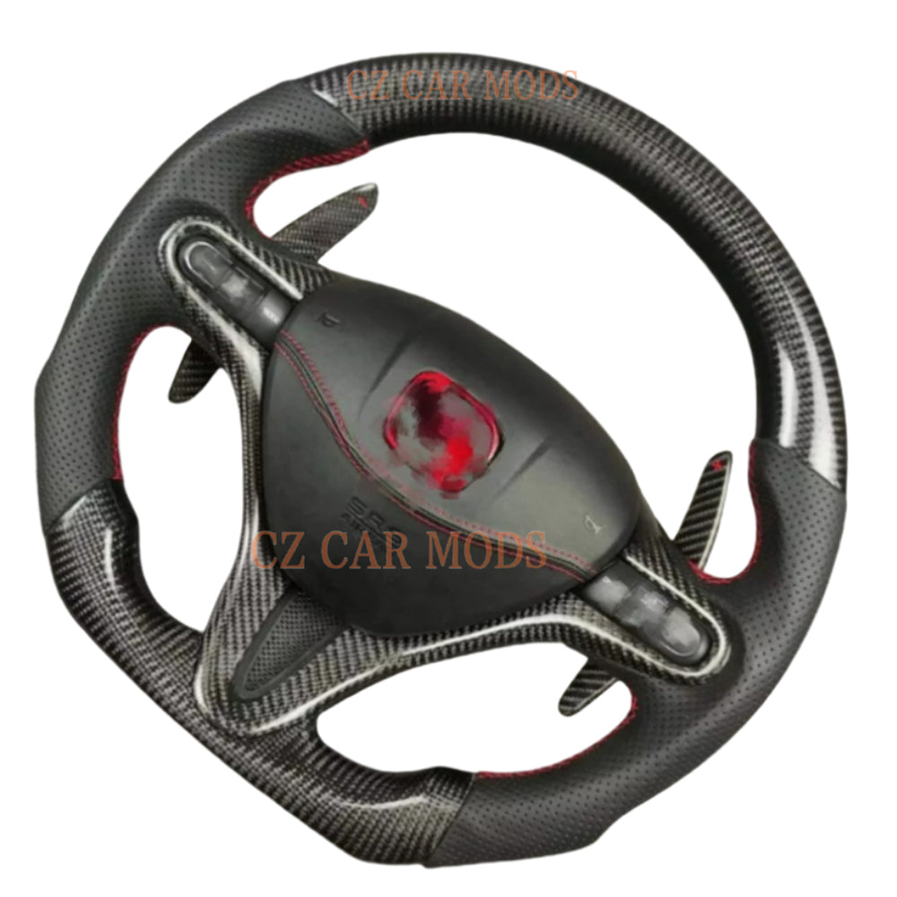 Custom Carbon Fiber Steering Wheel With Airbag Cover Shift Paddles For 2006 2007 2008 2009 2010 2011 Honda Civic 8th GEN Auto Accessory ORIGINAL Steering Wheel Re-manufactured Customized Steering Wheel