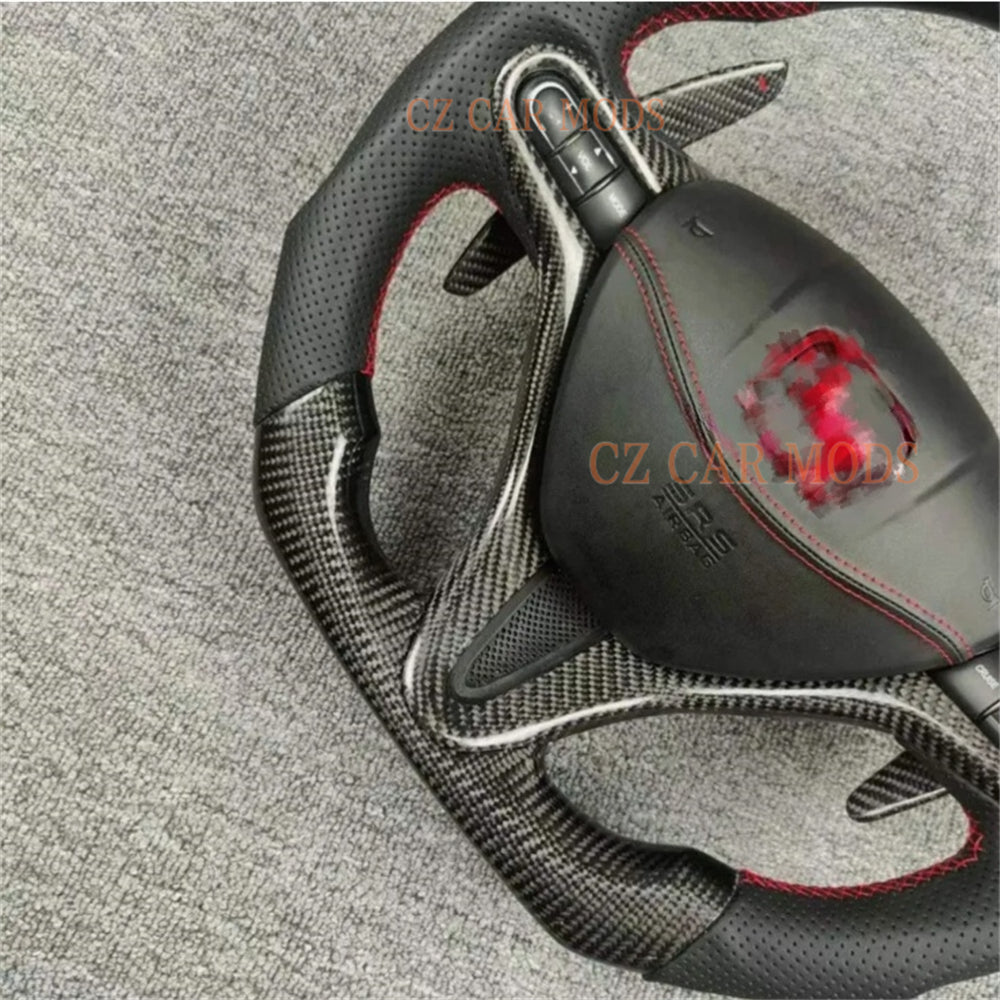 Custom Carbon Fiber Steering Wheel With Airbag Cover Shift Paddles For 2006 2007 2008 2009 2010 2011 Honda Civic 8th GEN Auto Accessory ORIGINAL Steering Wheel Re-manufactured Customized Steering Wheel