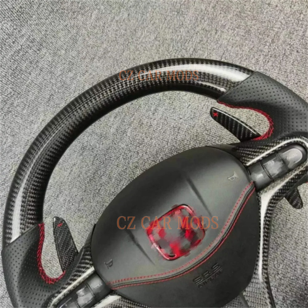 Custom Carbon Fiber Steering Wheel With Airbag Cover Shift Paddles For 2006 2007 2008 2009 2010 2011 Honda Civic 8th GEN Auto Accessory ORIGINAL Steering Wheel Re-manufactured Customized Steering Wheel