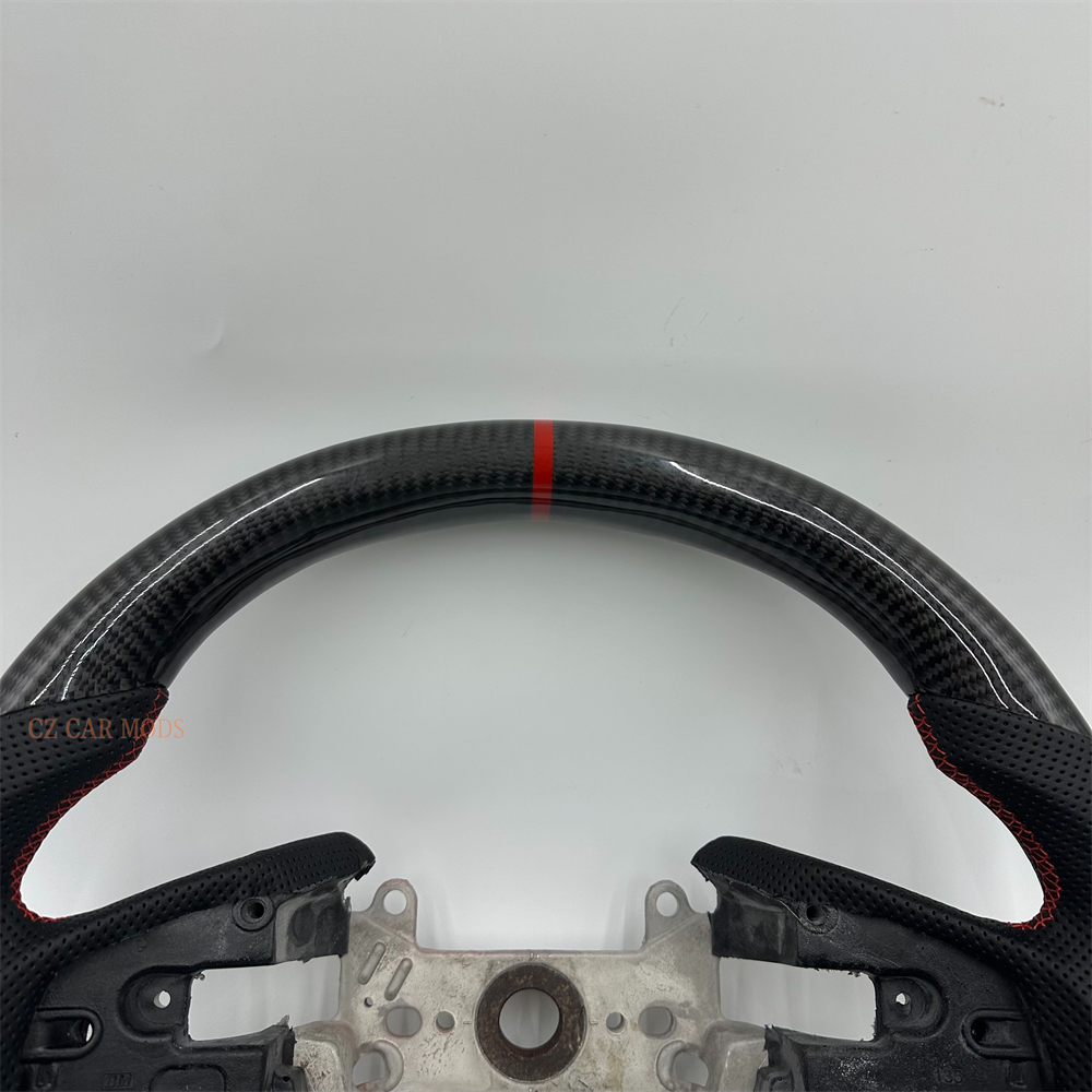 Customized black Carbon Fiber Black Perforated Leather Steering Wheel Fit For Honda civic 2016 2017 2018 2019 2020 2021
