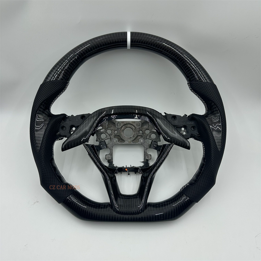 Customized black Carbon Fiber Perforated Leather Steering Wheel For Honda Accord 2018 2019 2020 2021 2022 2023