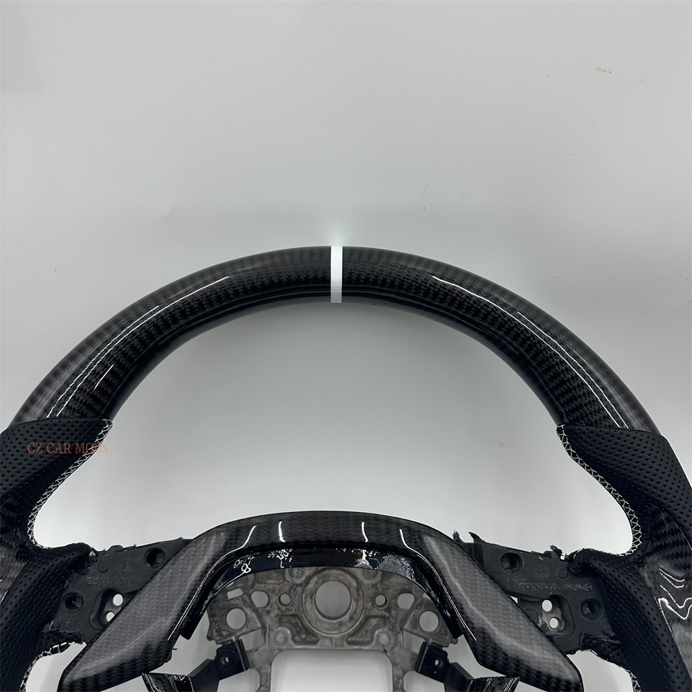 Customized black Carbon Fiber Perforated Leather Steering Wheel For Honda Accord 2018 2019 2020 2021 2022 2023