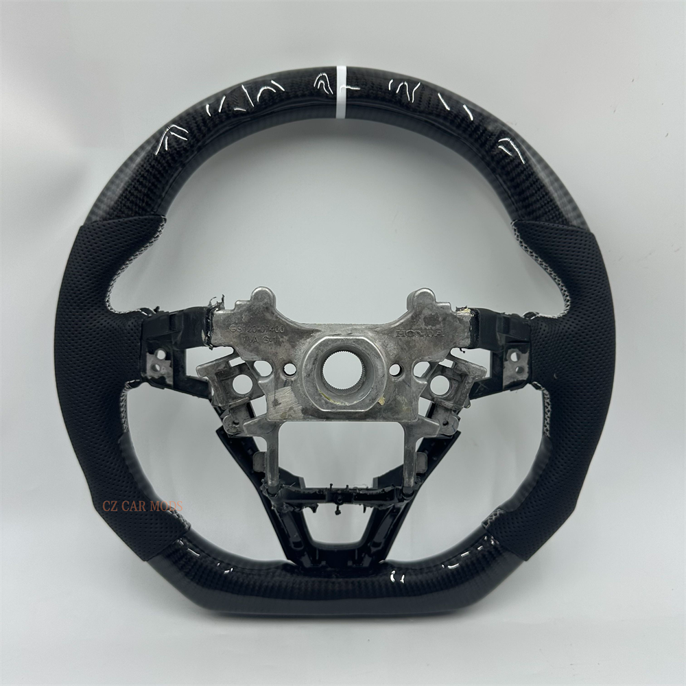 Customized black Carbon Fiber Perforated Leather Steering Wheel For Honda Accord 2018 2019 2020 2021 2022 2023