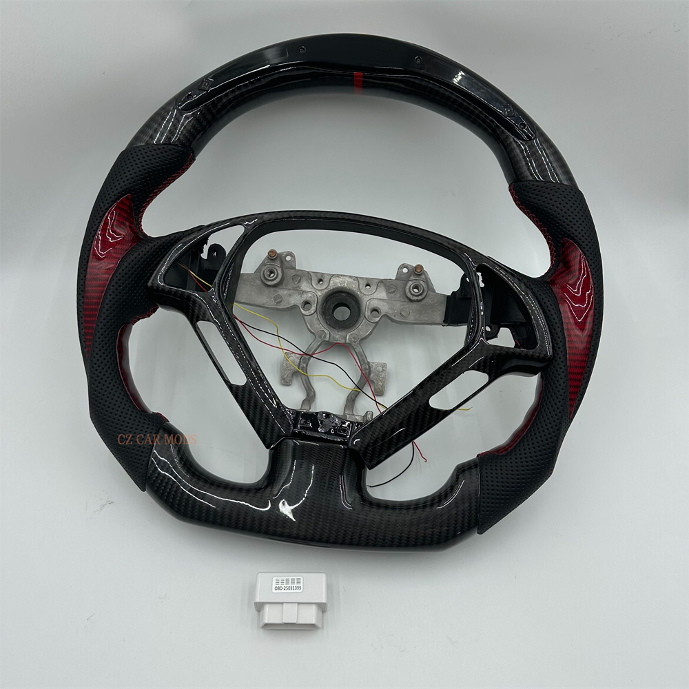 Customized black Red Carbon Fiber Perforated Leather Steering Wheel For Infiniti G37 2008 2009 2010 2011 2012 2013