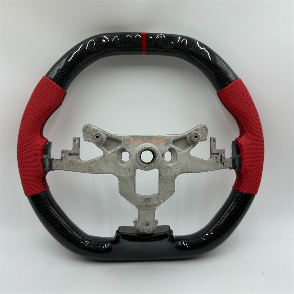 Customized black Carbon Fiber red Perforated Leather red strip Steering Wheel Fit For Chevrolet Corvette c6