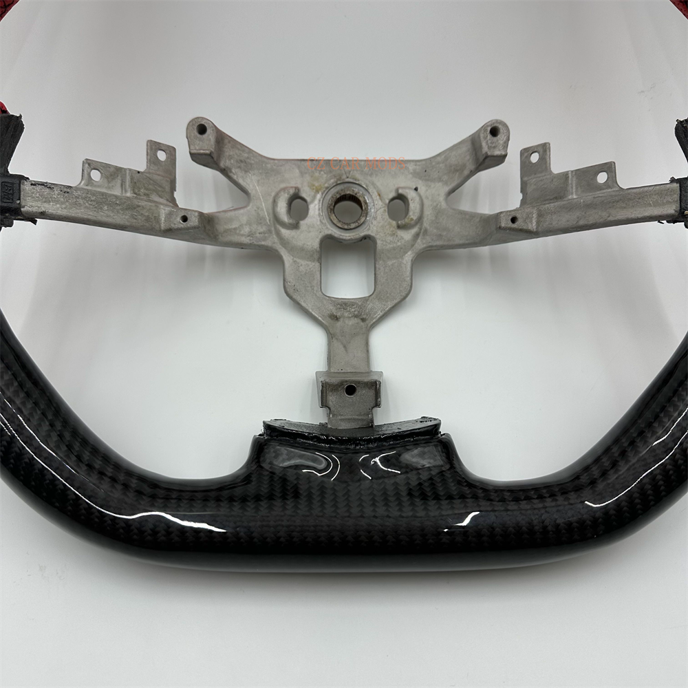 Customized black Carbon Fiber red Perforated Leather red strip Steering Wheel Fit For Chevrolet Corvette c6