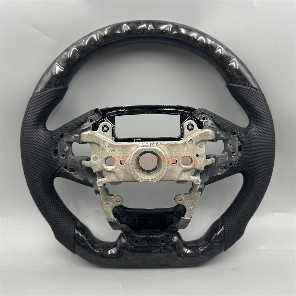 Customized Black forged carbon fiber leather steering wheel for 2016 2017 2018 2019 2020 2021 Honda Civic