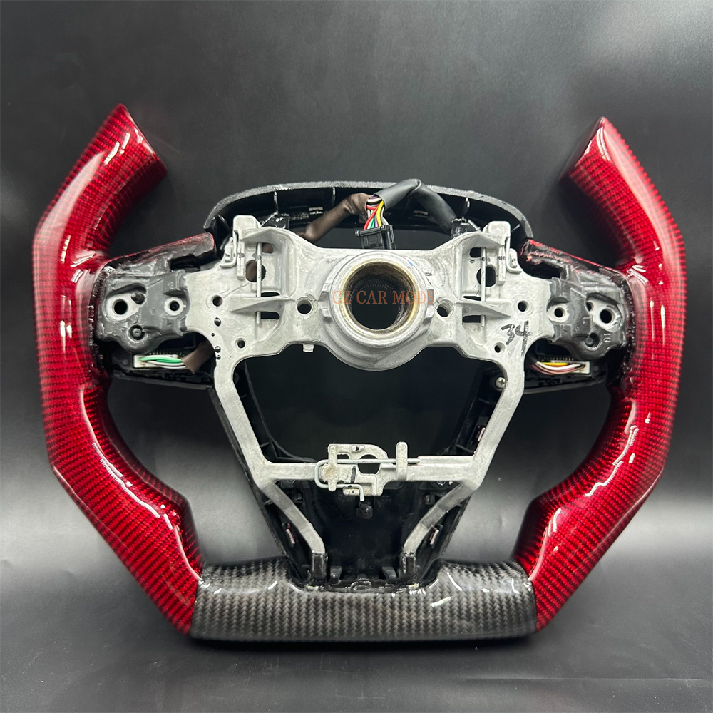Customized black red Carbon Fiber Black Steering Wheel Fit For Toyota Camry 2018 2019 2020 2021 2022 2023