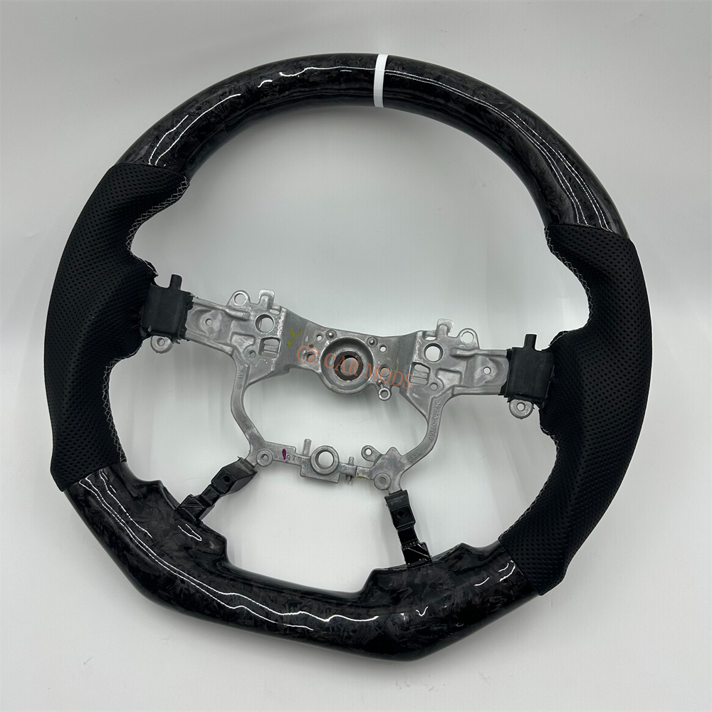 Customized black Forged Carbon Fiber leather Steering Wheel Fit For Land Cruiser prado