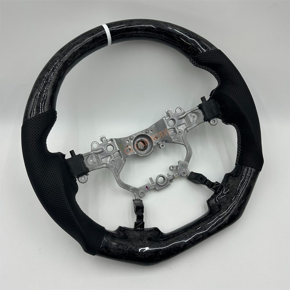 Customized black Forged Carbon Fiber leather Steering Wheel Fit For Land Cruiser prado