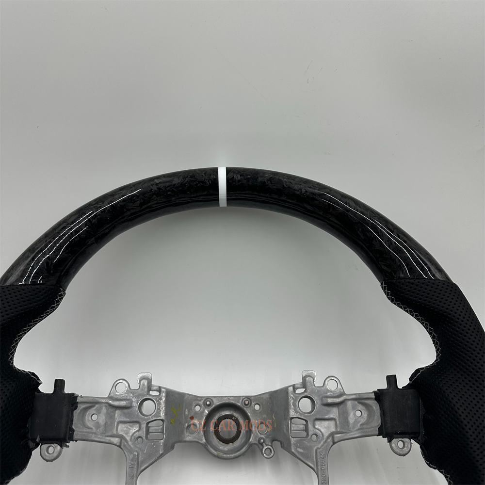 Customized black Forged Carbon Fiber leather Steering Wheel Fit For Land Cruiser prado