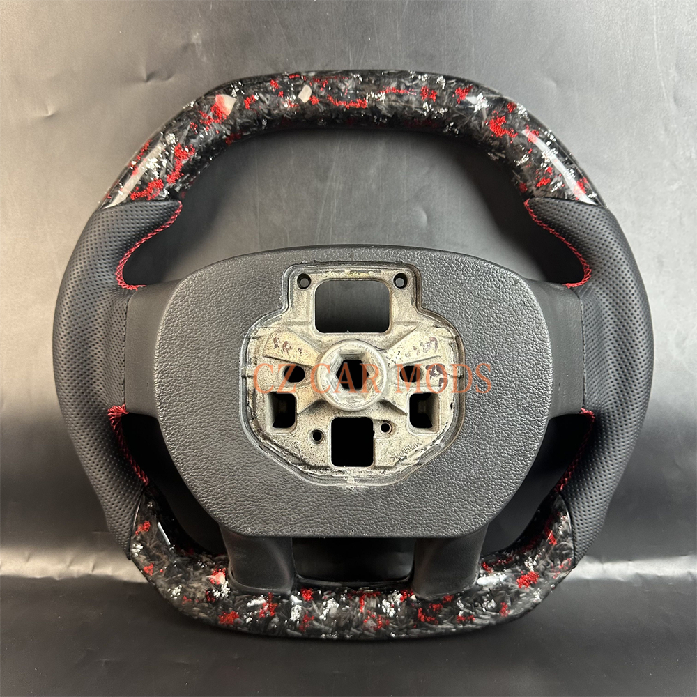 Customized Black forged carbon fiber Perforated leather steering wheel for 2010 2011 2012 2013 2014 2015 Ford F150