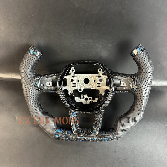 Customized Black forged carbon fiber Perforated leather steering wheel for 2022 2023 2024 2025 honda civic