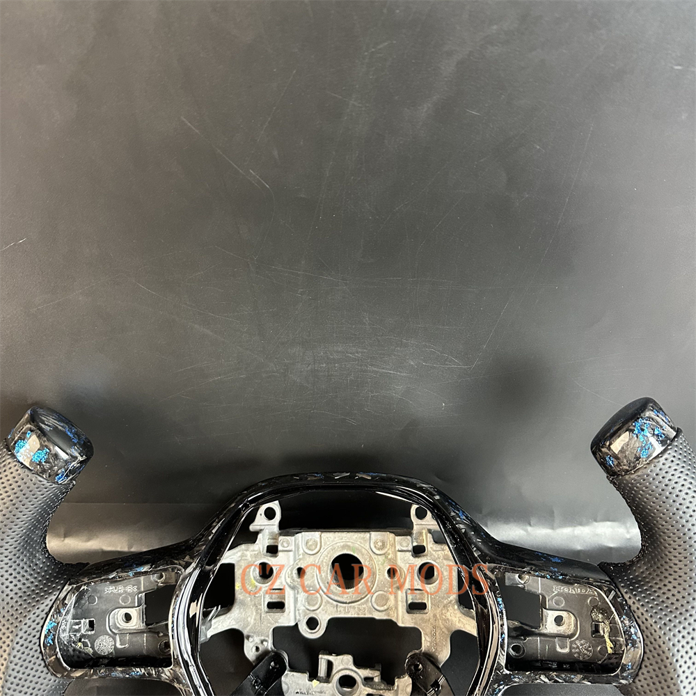Customized Black forged carbon fiber Perforated leather steering wheel for 2022 2023 2024 2025 honda civic
