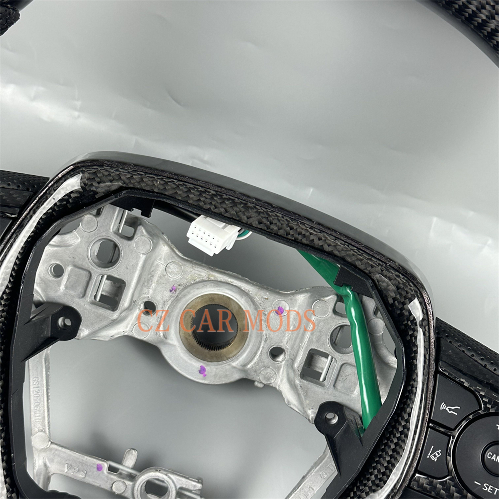 customized black carbon fiber perforated leather For 2018 2019 2020 2021 2022 2023 Toyota Camry steering wheel