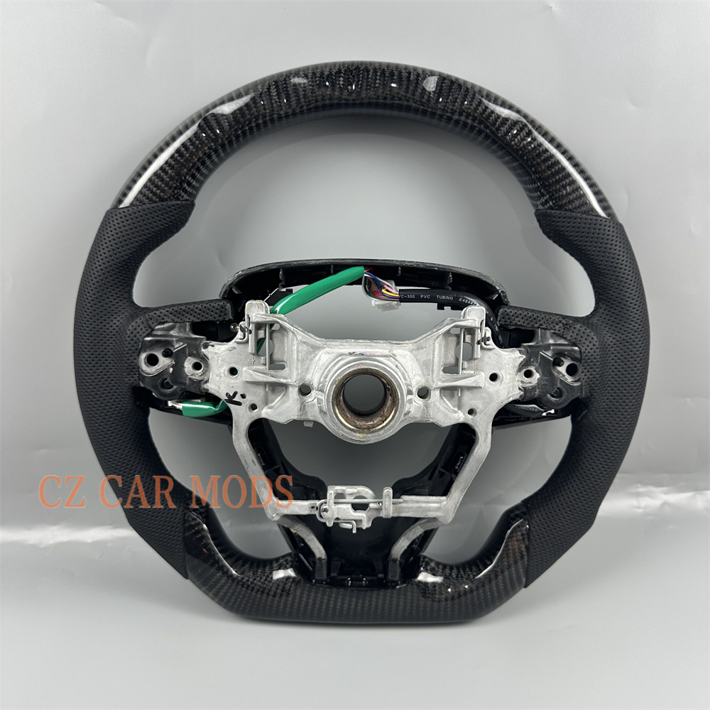 customized black carbon fiber perforated leather For 2018 2019 2020 2021 2022 2023 Toyota Camry steering wheel