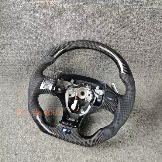 Customized Black carbon fiber leather steering wheel for 2006 2007 2008 2009 2010 2011 Lexus IS