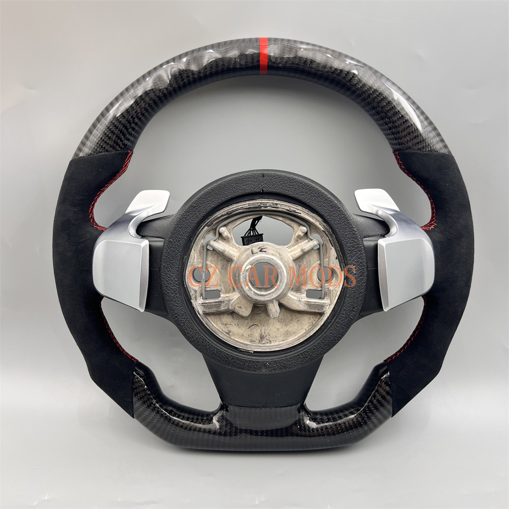 Customized Black carbon fiber Alcantara red strip steering wheel for 2009 BMW Z4 E89 35i