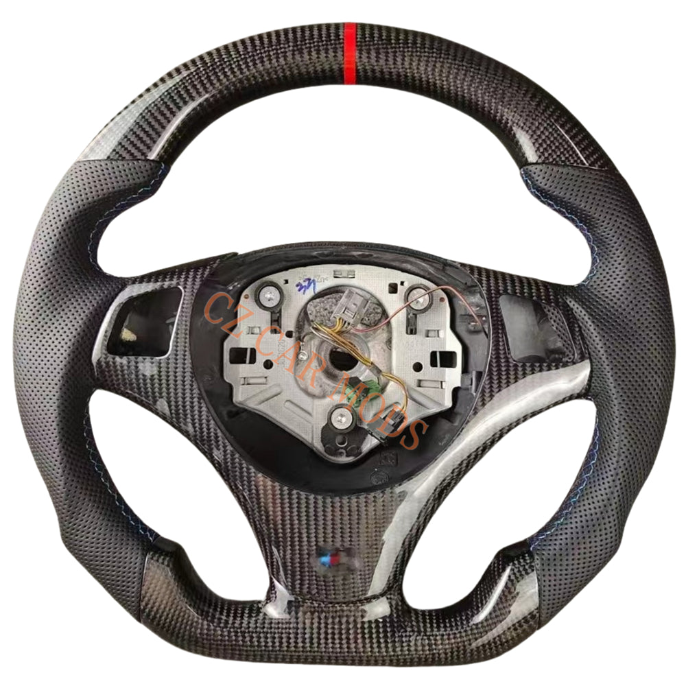 Customized Carbon Fiber Steering Wheel Auto Accessory Original Steering Wheel For BMW 3 Series E90 E92 E82 E87 328i 2007 2008 2009 2010 2011 2012 2013 Re-manufactured Steering Wheel