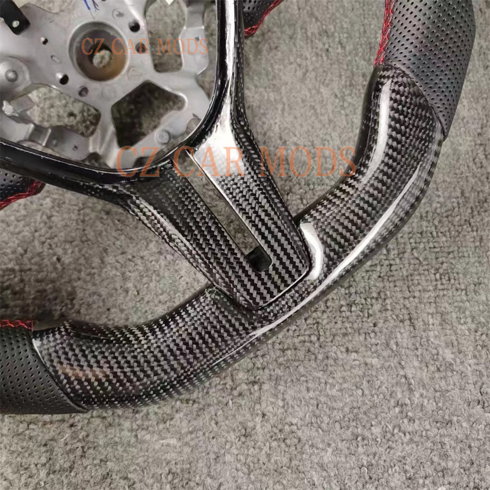 Custom Brand New Real 100% Carbon Fiber Steering Wheel With Red Center Strip For 2018 2019 2020 2021 2022 2023 2024 INFINITI Q50 Q60 QX60 QX50 Auto Accessory Steering Wheel Steering Wheel