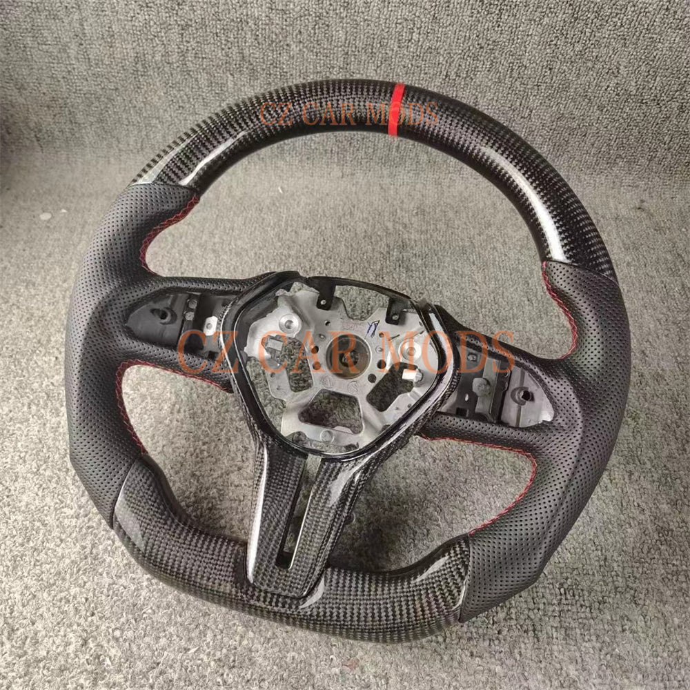 Custom Brand New Real 100% Carbon Fiber Steering Wheel With Red Center Strip For 2018 2019 2020 2021 2022 2023 2024 INFINITI Q50 Q60 QX60 QX50 Auto Accessory Steering Wheel Steering Wheel