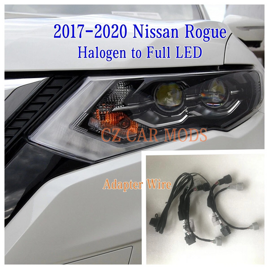 Adapter Wire Harness For 2017 2018 2019 2020 Nissan Rogue Headlight Modify Halogen to LED