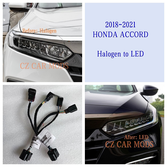 Adapter Wire Harness Headlight Halogen Upgrade To LED For 2018 2019 2020 2021 Honda Accord