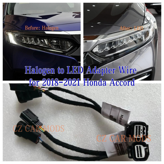 Headlight Wiring Harness Kit For 2018 2019 2020 2021 Honda Accord 10th Gen Halogen To LED