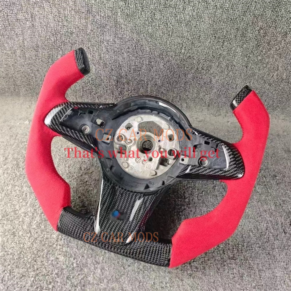 Custom Red Alcantara Carbon Fiber Steering Wheel Auto Accessory Original Steering Wheel Remanufactured For 2009 2010 2011 2012 2013 2014 2015 2016 BMW Z4 E86