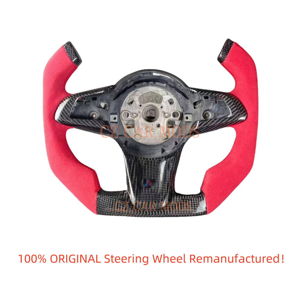 Custom Red Alcantara Carbon Fiber Steering Wheel Auto Accessory Original Steering Wheel Remanufactured For 2009 2010 2011 2012 2013 2014 2015 2016 BMW Z4 E86