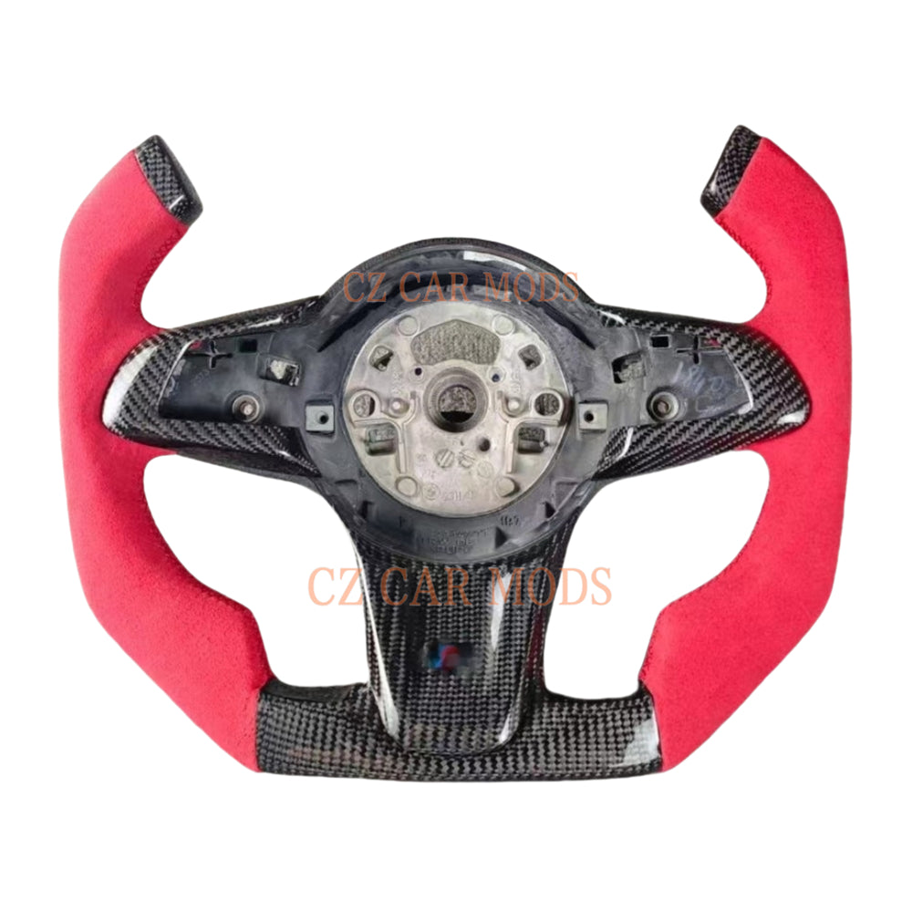 Custom Red Alcantara Carbon Fiber Steering Wheel Auto Accessory Original Steering Wheel Remanufactured For 2009 2010 2011 2012 2013 2014 2015 2016 BMW Z4 E86