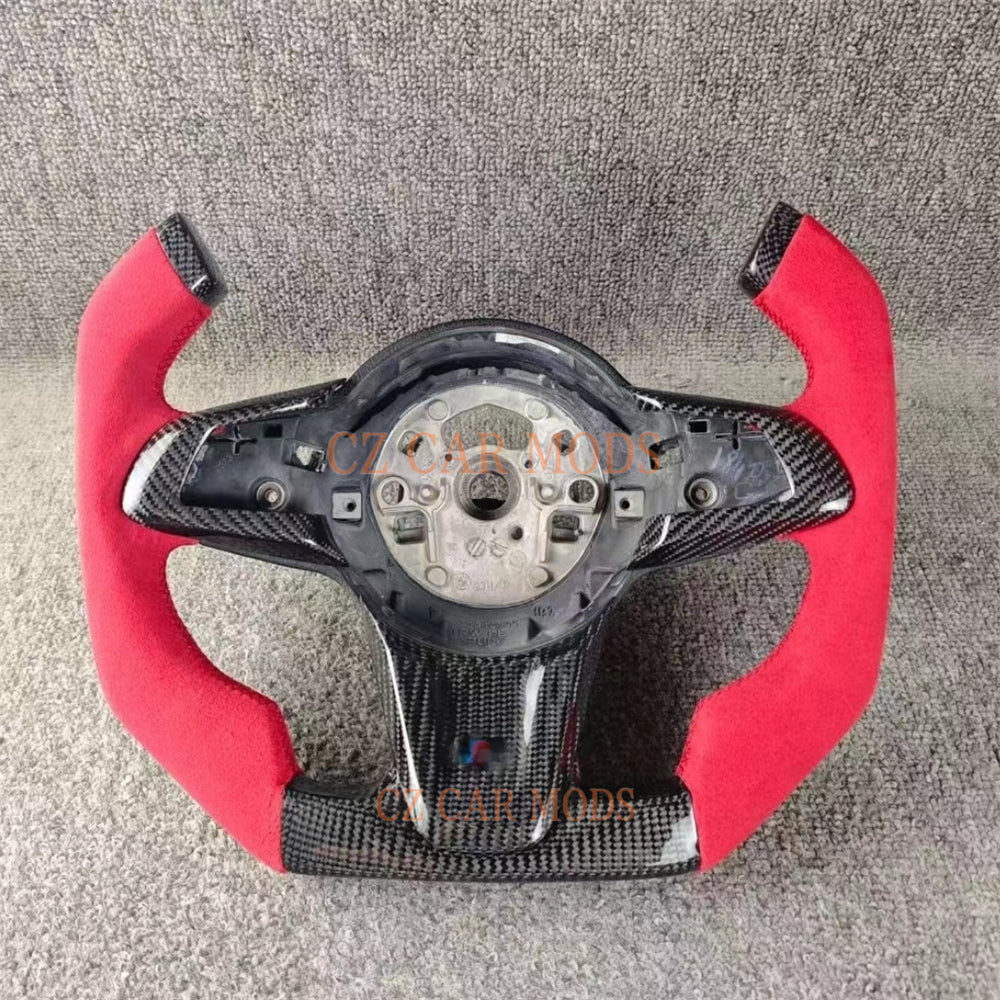 Custom Red Alcantara Carbon Fiber Steering Wheel Auto Accessory Original Steering Wheel Remanufactured For 2009 2010 2011 2012 2013 2014 2015 2016 BMW Z4 E86