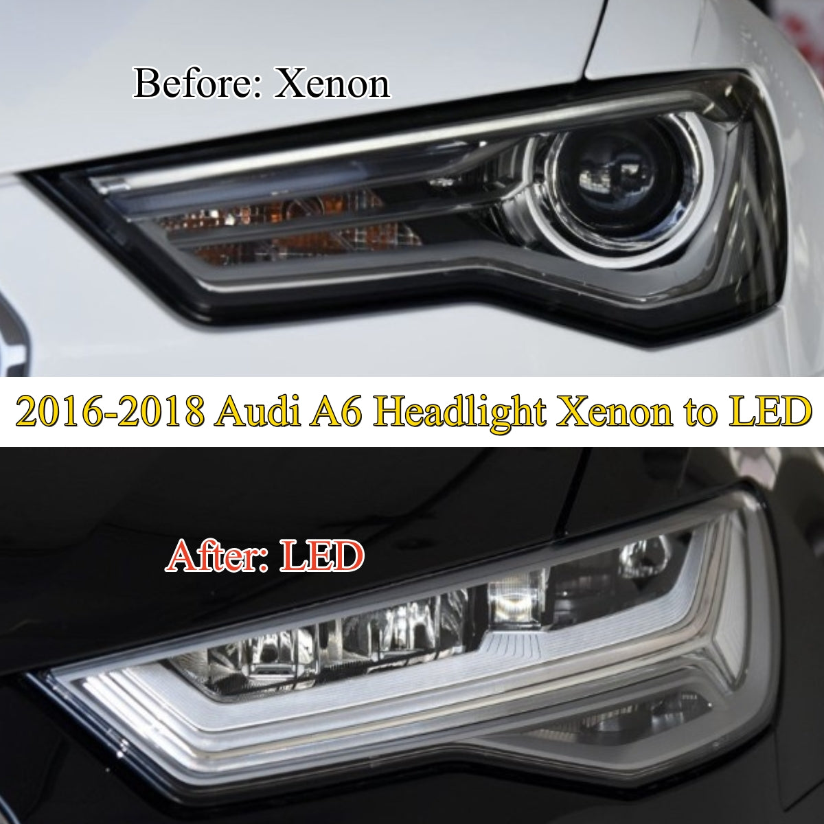 pair LED Headlight Assembly for 2012-2018 AUDI A6 Xenon to 2016-2018 LED Car MODS Car Headlight Replacement