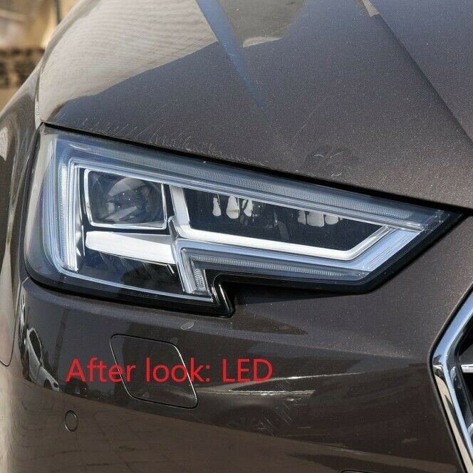 Pair LED headlights for 2017 2018 2019 Audi A4 Xenon to LED Headlight Replacement Modification