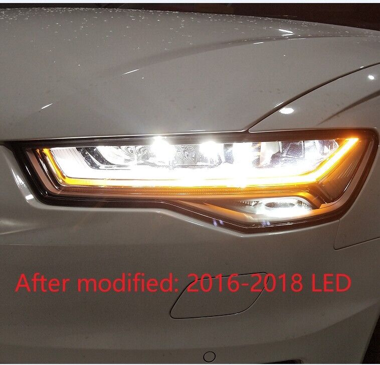 pair LED Headlight Assembly for 2012-2018 AUDI A6 Xenon to 2016-2018 LED Car MODS Car Headlight Replacement