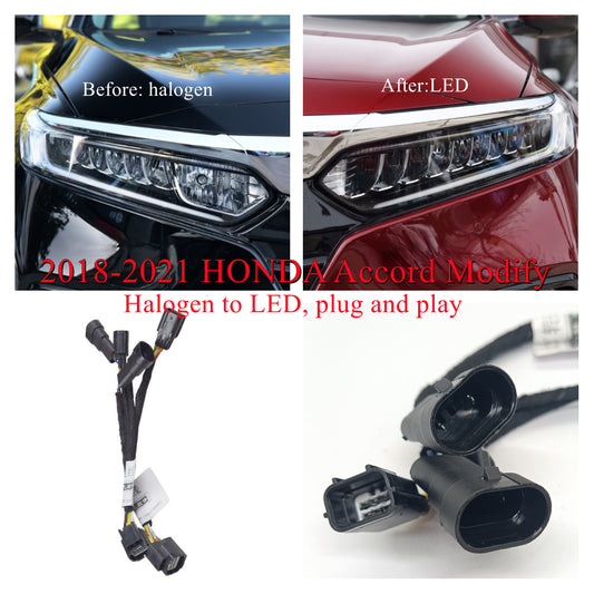 Adapter Wire Harness For 2019 2020 2021 HONDA ACCORD Car Headlight Modification Halogen to led Conversion Kit Honda Accord 10th gen mods