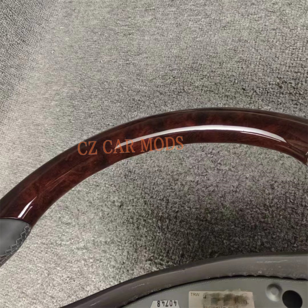 Customized Peach Wood Grey Smooth Leather Steering Wheel Auto Accessory Fit For BENZ 2002 2003 E Remanufactured Steering Wheel