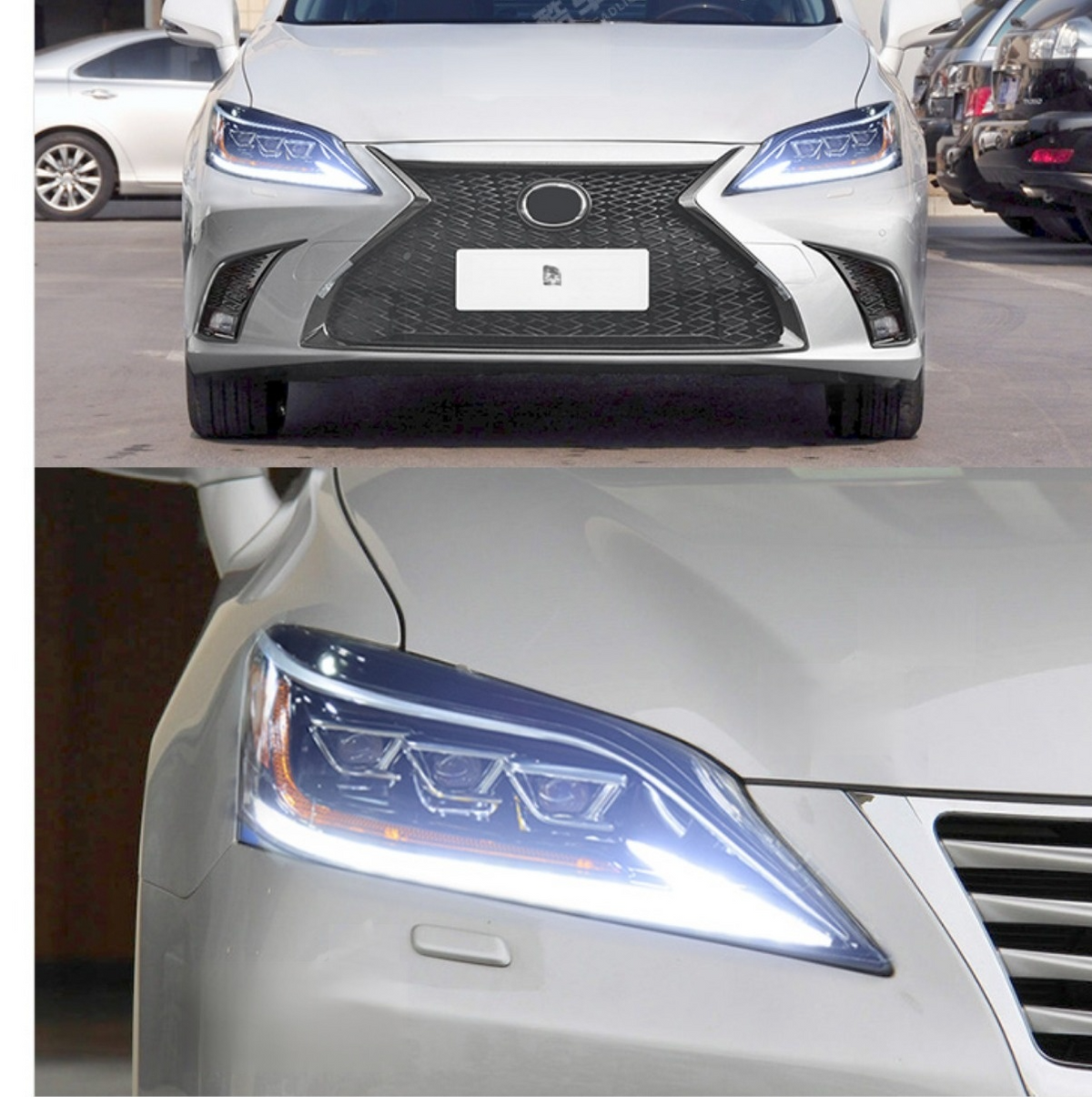 2007 Lexus Modifications Triple Beam LED headlights and Bumper Kits for 2007 2008 2009 LEXUS ES ...
