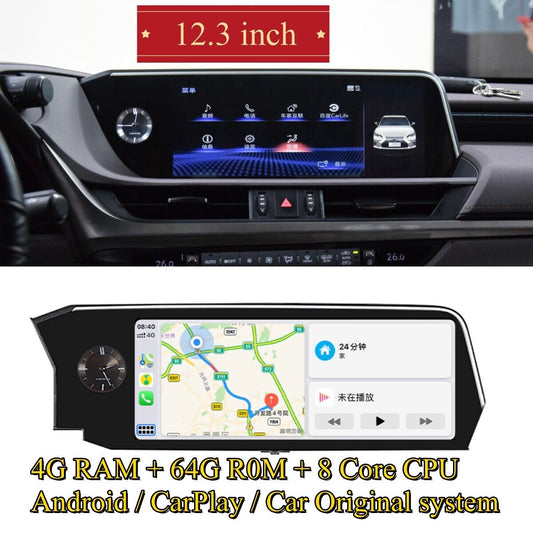 12.3" Car GPS Touch Navi Screen Upgrade For 2019 2020 2021 LEXUS ES250 ES300h ES350 Carplay Android Car Stereo MP5 Player Radio GPS Navi WIFI